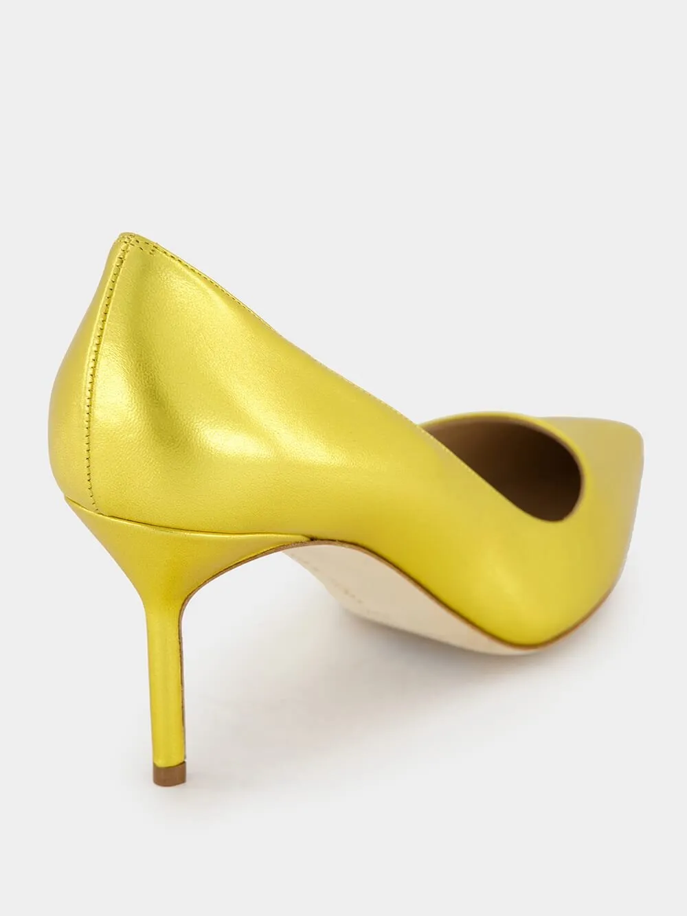 Tora 70mm Yellow Leather Pumps