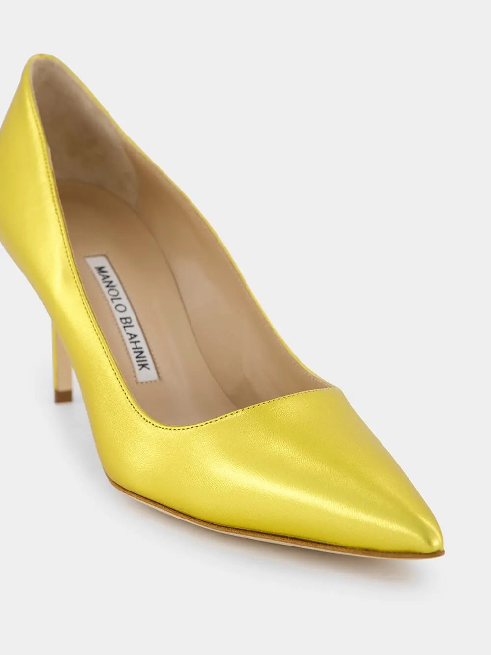 Tora 70mm Yellow Leather Pumps