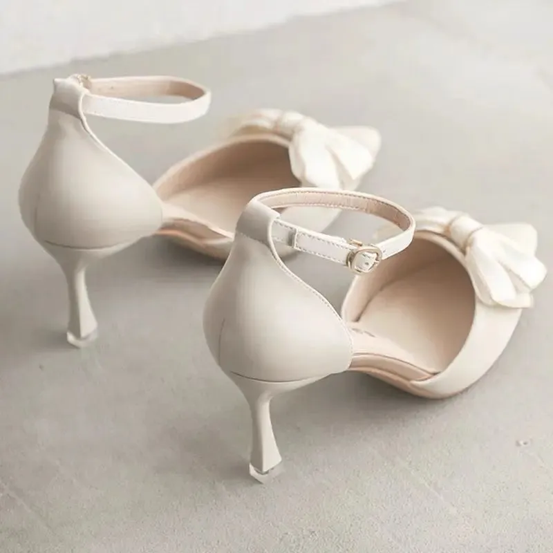 VougeVamp Women's Pointed Toe Butterfly Stiletto Heels – Elegant Medium Heel Bridal & Party Pumps