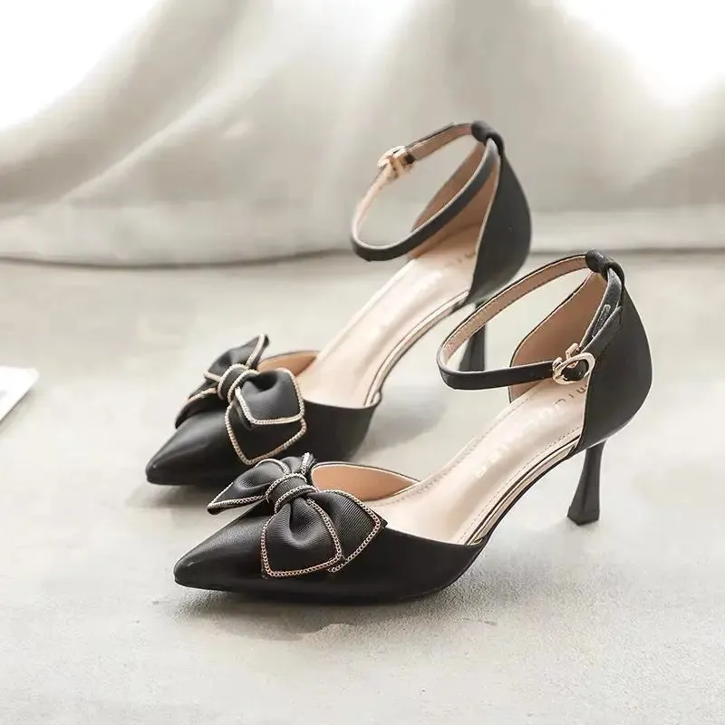 VougeVamp Women's Pointed Toe Butterfly Stiletto Heels – Elegant Medium Heel Bridal & Party Pumps