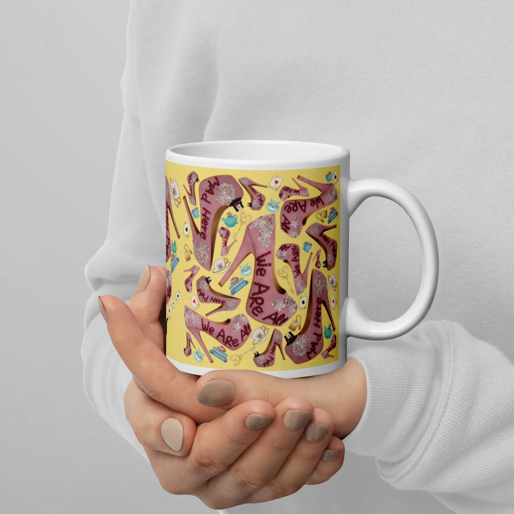 White glossy mug 'Tea Party'