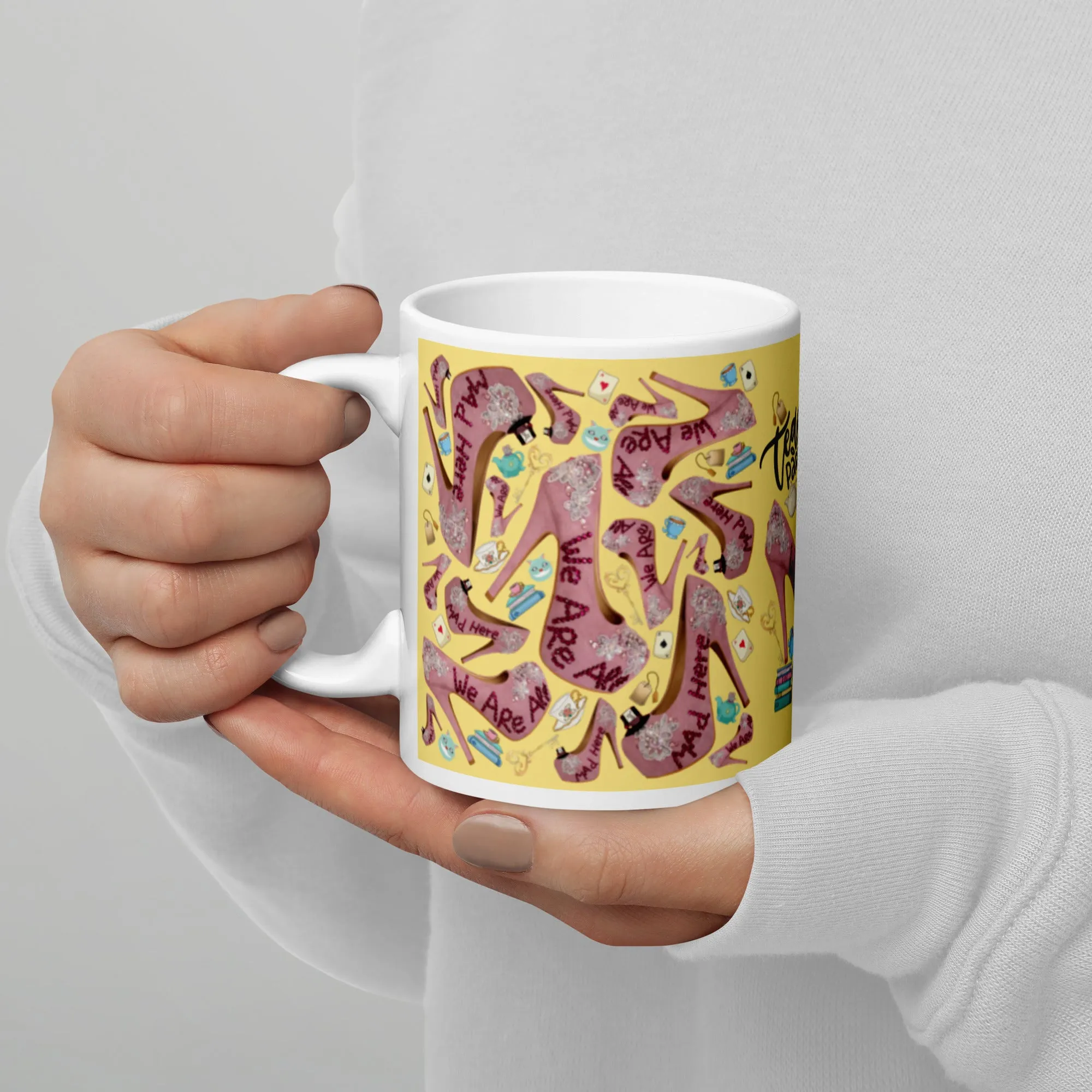 White glossy mug 'Tea Party'