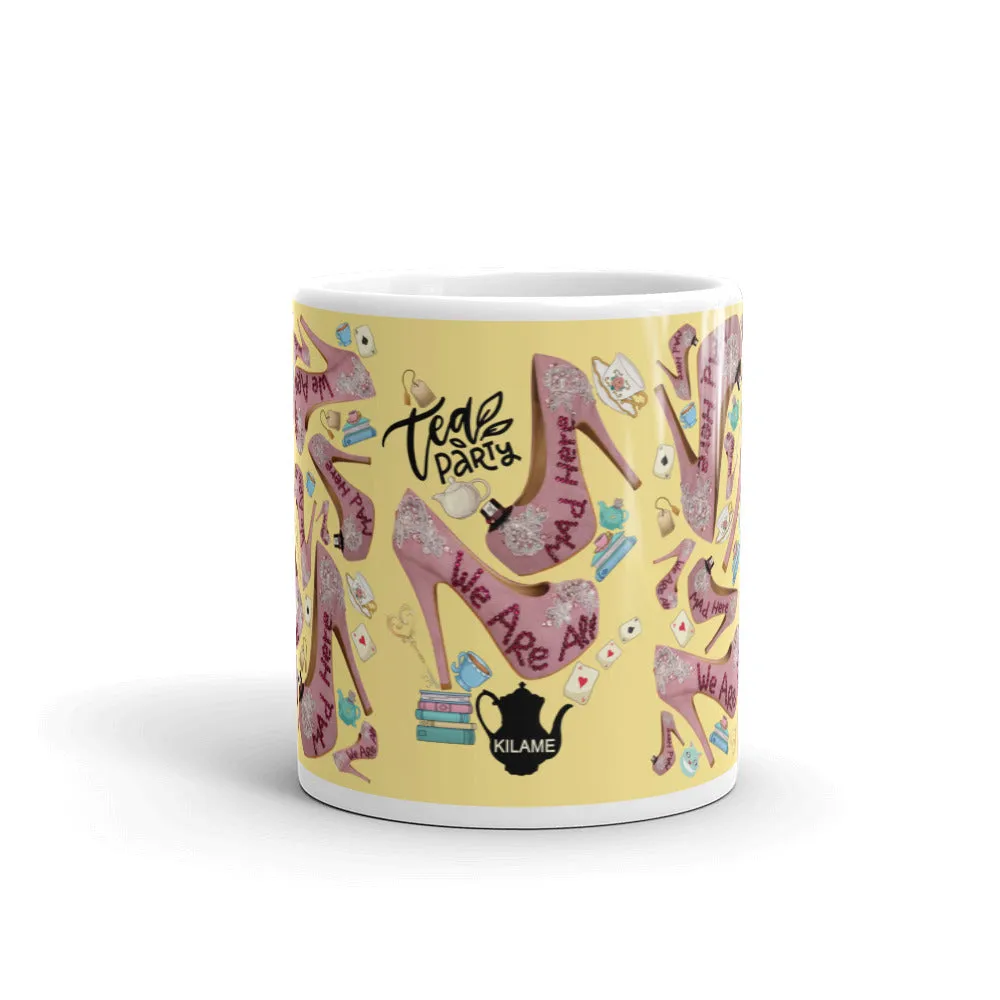 White glossy mug 'Tea Party'