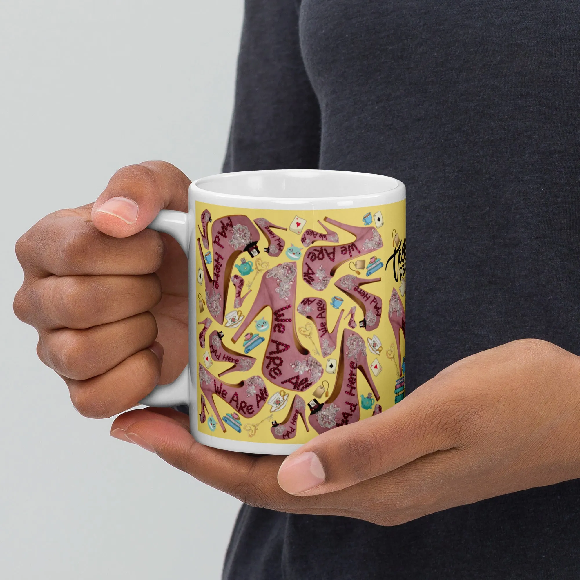 White glossy mug 'Tea Party'