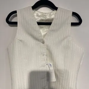 White Multi Striped Vest