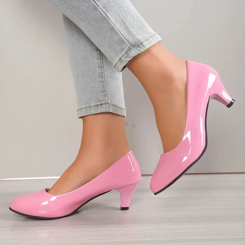 Women Pumps Nude Shallow Mouth Women Shoes Fashion Office Work Wedding Party Shoes Ladies Low Heel Shoes Summer Heels