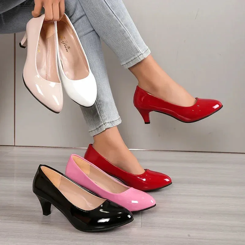 Women Pumps Nude Shallow Mouth Women Shoes Fashion Office Work Wedding Party Shoes Ladies Low Heel Shoes Summer Heels