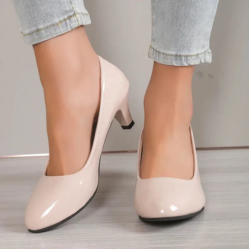 Women Pumps Nude Shallow Mouth Women Shoes Fashion Office Work Wedding Party Shoes Ladies Low Heel Shoes Summer Heels