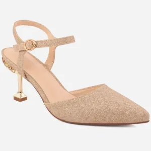 Women "Naya" matt glossy ankle strap sandals