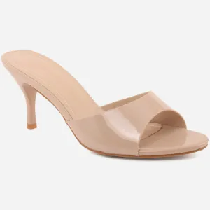 Women "Saoirse"patent glossy slip on sandals