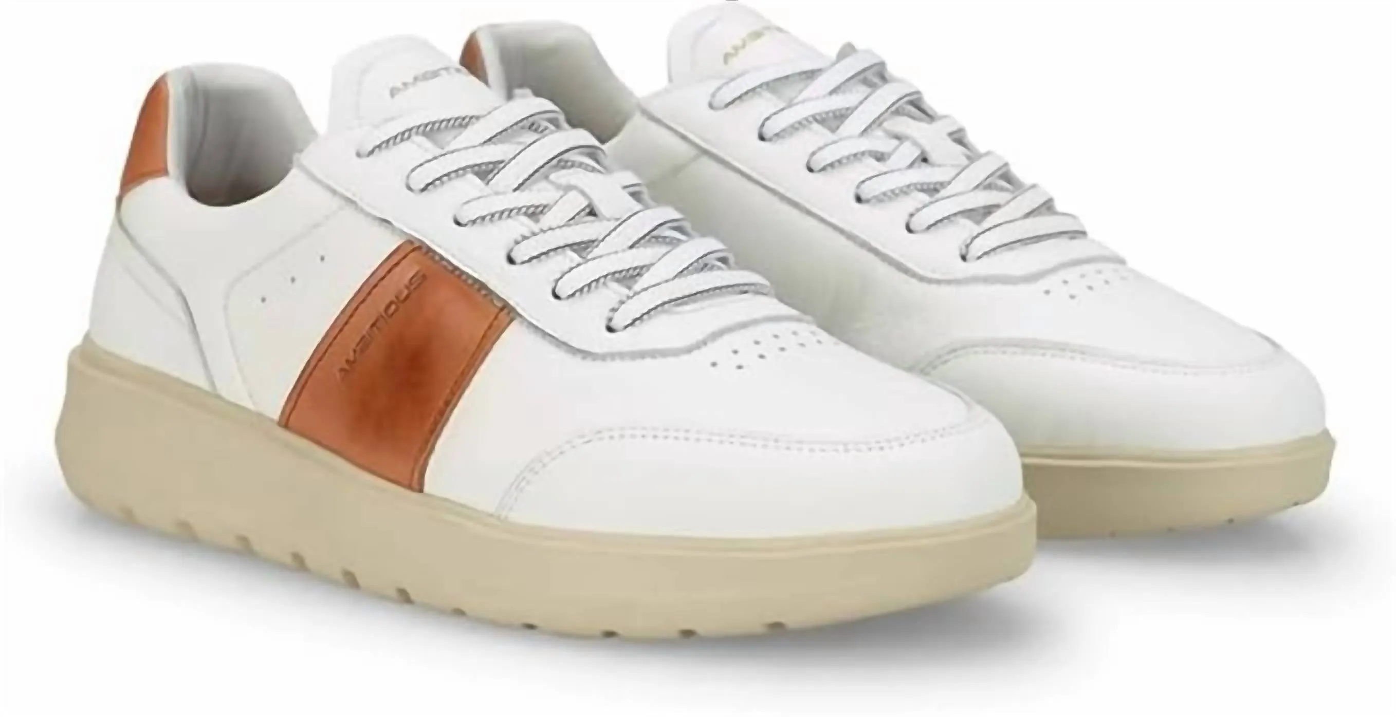 Women's Hover Sneaker Leather In White/cognac