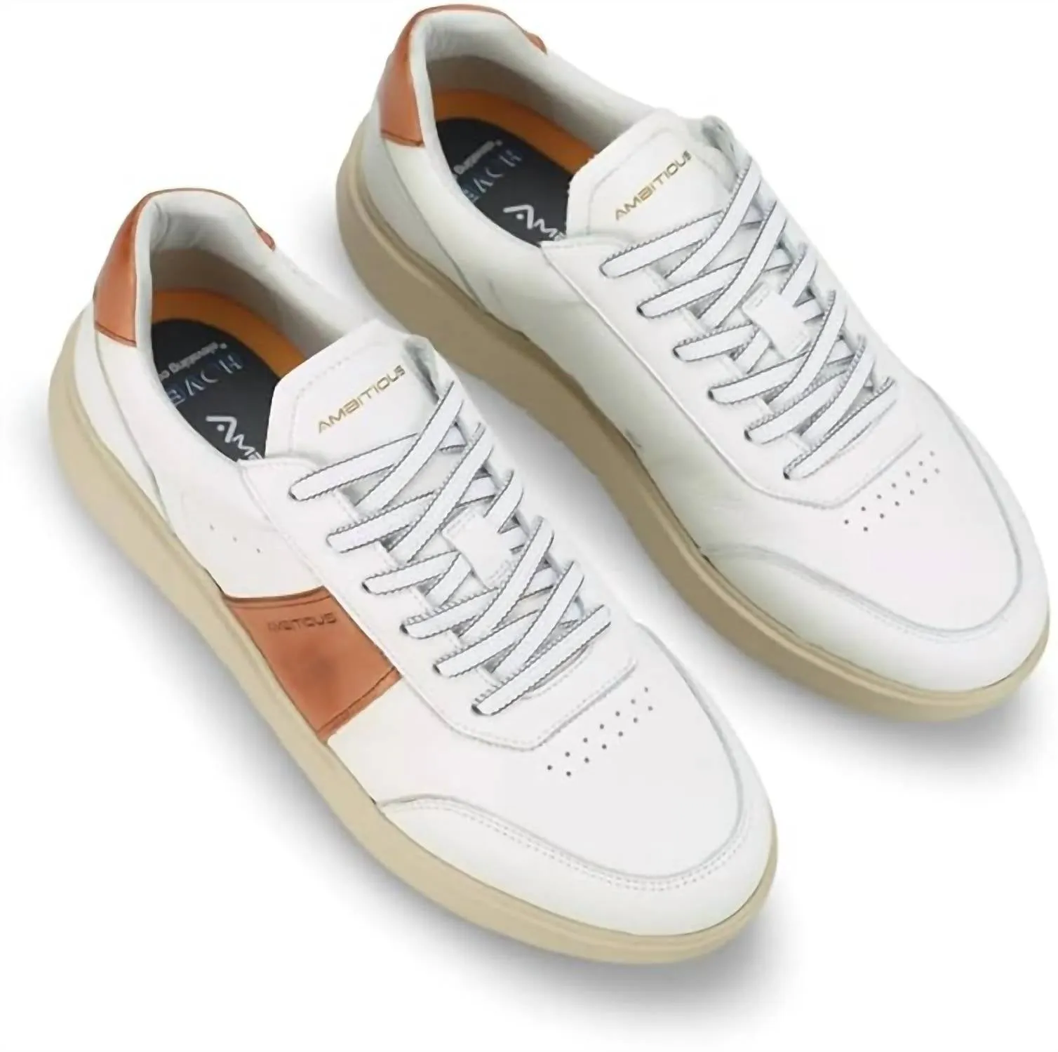 Women's Hover Sneaker Leather In White/cognac