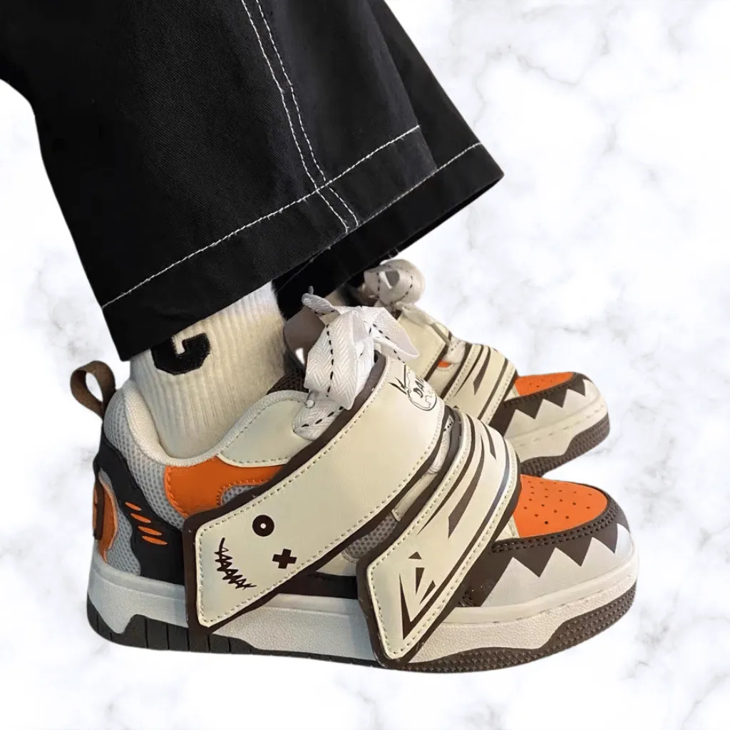 Women's Platform Mesh Sneakers – Hook & Loop, Sports Trendy Autumn Skate Shoes, Luxury Casual Vulcanized Shoes