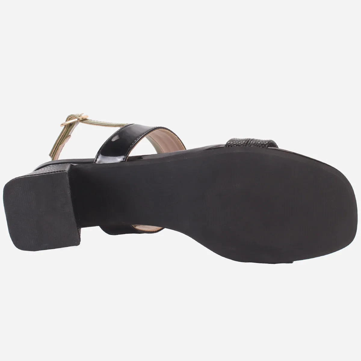 Womens "GLAZIA" Patent Block Heel Sandals