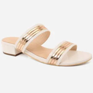 Womens "HADIA" Stylish Block Heeled Slip-On Shoes