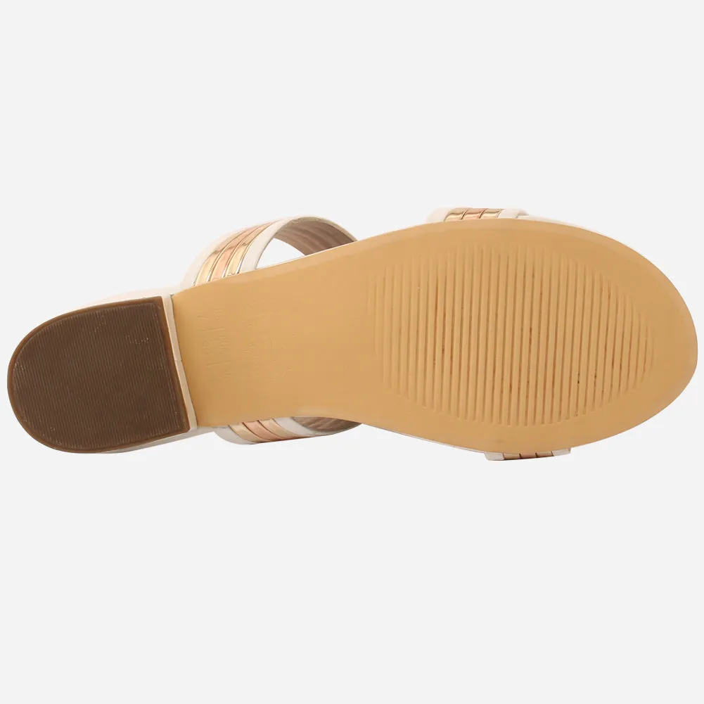 Womens "HADIA" Stylish Block Heeled Slip-On Shoes
