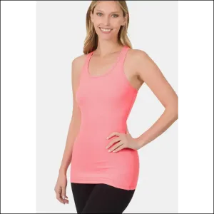 Zenana Stretchy Ribbed Knit Racerback Tank Top
